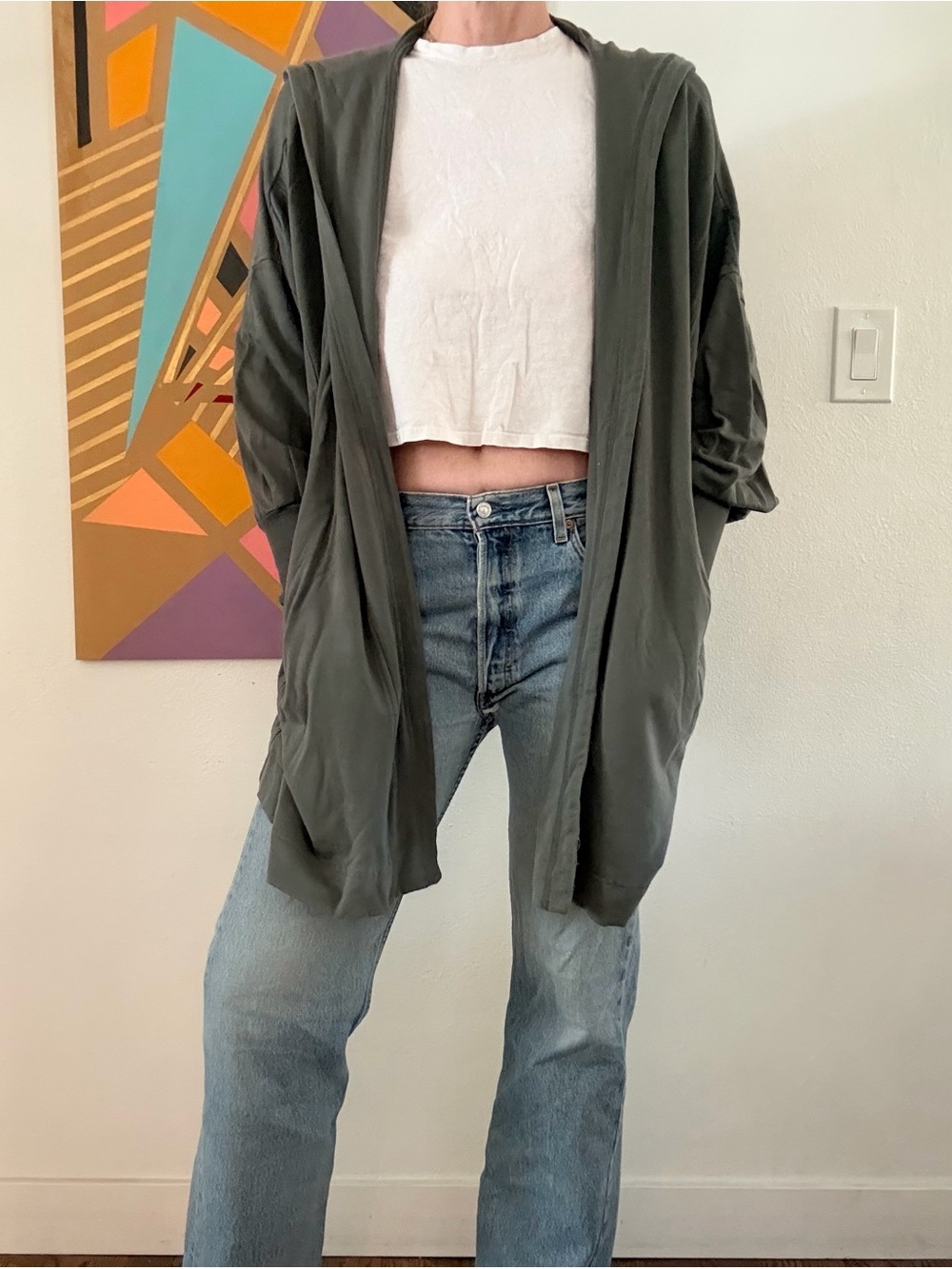 Athleta Olive Open-Front Hoodie Jacket - Women